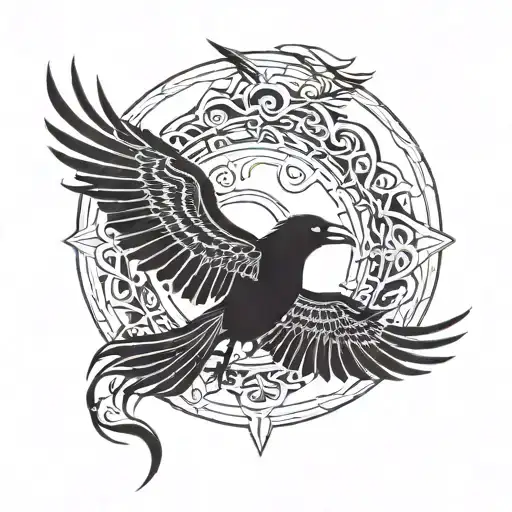 Cresent Moon Turning Into Ravens