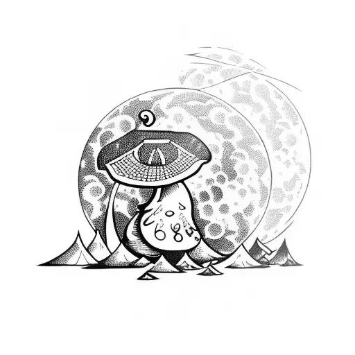 Moon Dancing Around Mushrooms