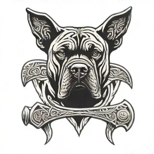 Cane Corso Dog With Thor's Hammer