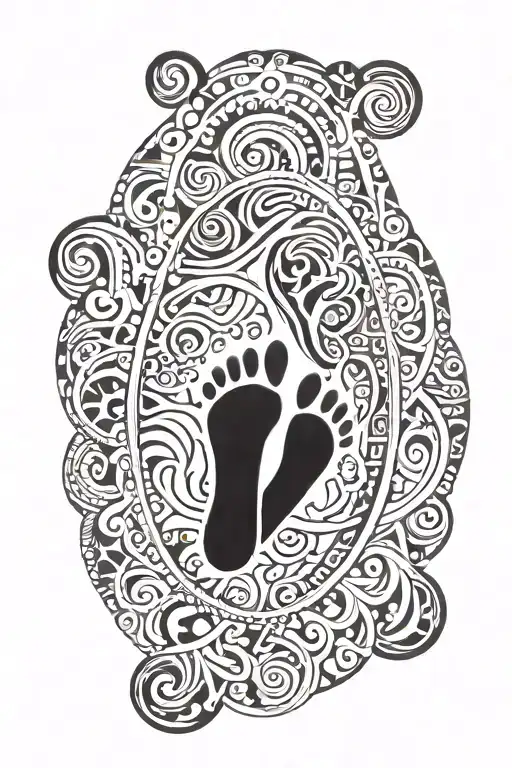 Mother Protection Of Baby Footprint