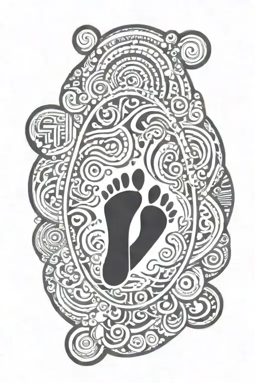 Mother Protection Of Baby Footprint