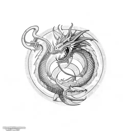 Ouroboros Dragon And Triskle