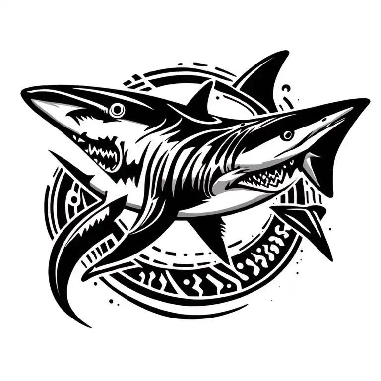 A Mako Shark With Tribal Style