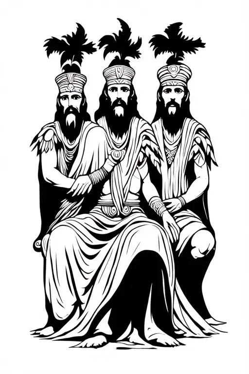 Three Wise Men Sitting Alone