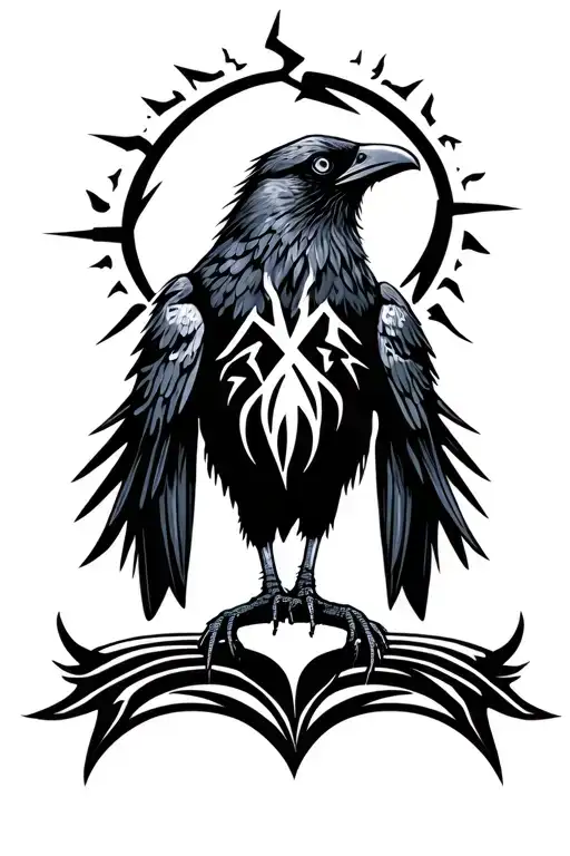 A Crow With Lightnings Sround Him