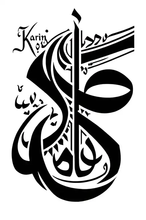 Arabic Family Emblem With Karim In Arabic Text