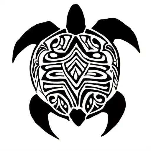 Turtle With Maori Tribal