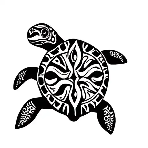 Turtle With Maori Style