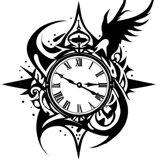 Sagittarius And Clock Surrounded