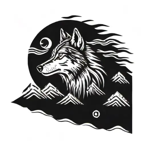 Wolf Head Howling Moon Letter Jmm Hidden In Fur