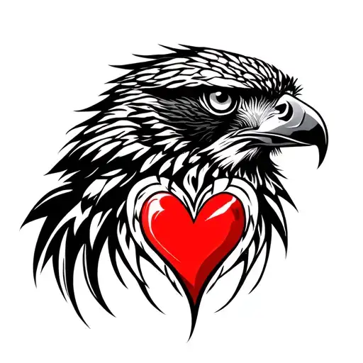 Hawk With Heart Shape
