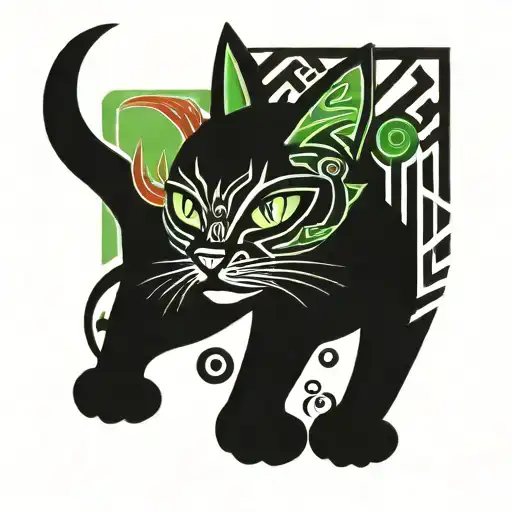 Red Cat With Green Eyes