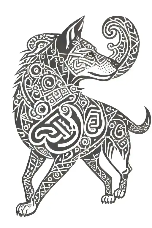 A Dog With Nordic Runes Incorporated