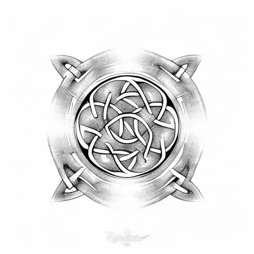 Triskelion Surrounded By Circle Of Celtic Knots