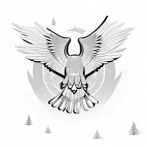 Flying Eagle Through The Mountains