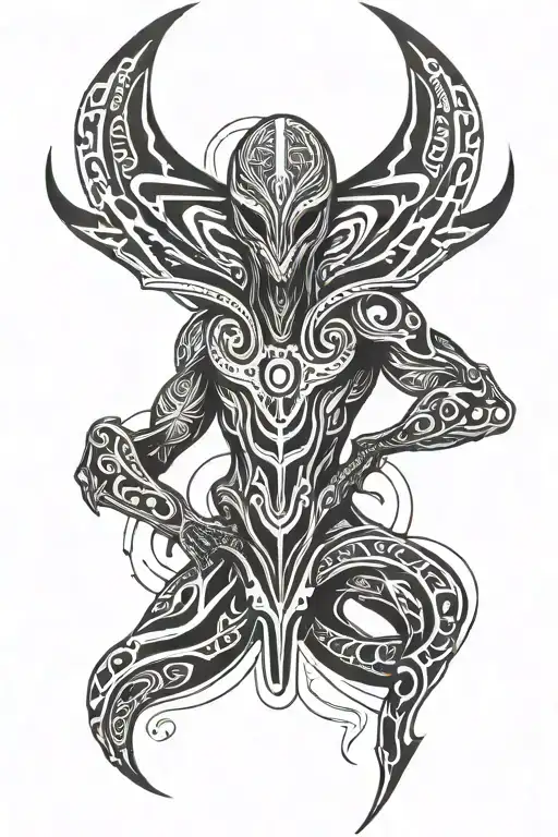 Alien Space Universe Scifi Maori Tribal Arm Shoulder