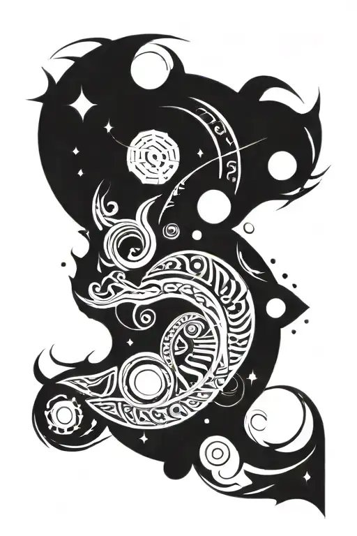 Space Universe Scifi Maori Tribal