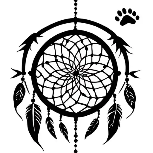 Dreamcatcher With Five Paw Prints