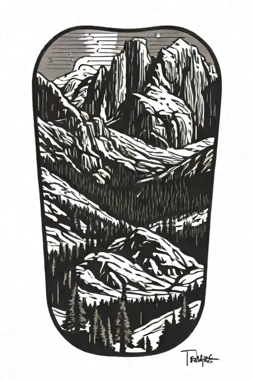 Mt Whitney Summit Beside Half Dome With Trail Going Through Forest