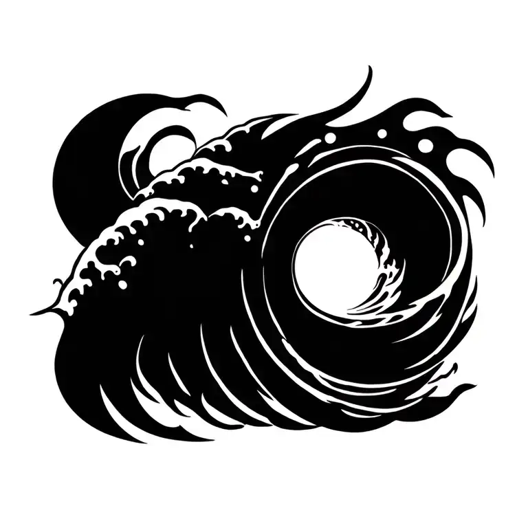 Ring Of Ocean Waves Extending Outward From The Center