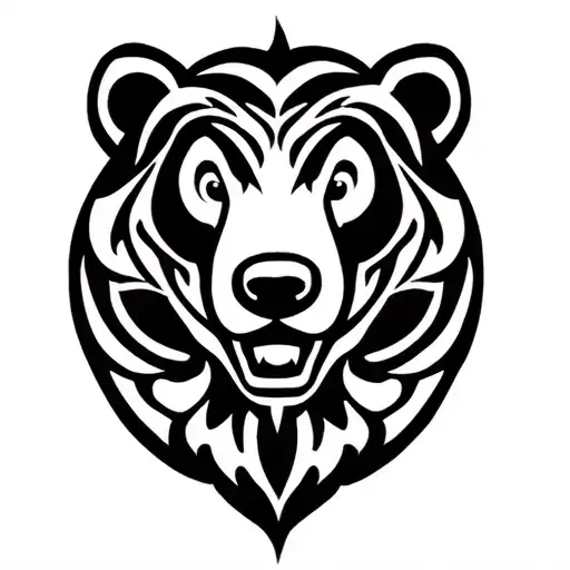 Hawaiian Tribal Design Featuring A Bear