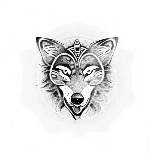 Maori Armband With Wolf Head In The Center