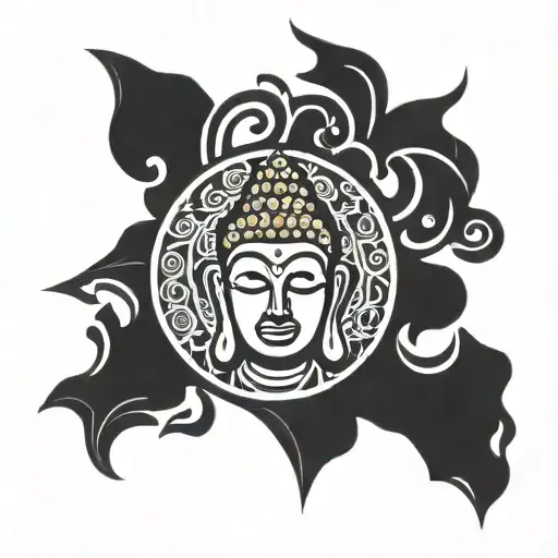 Tribal Filipino Tattoo With Lao 3 Headed Buddha