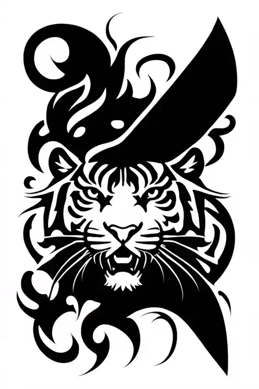 Tiger Face And Knife