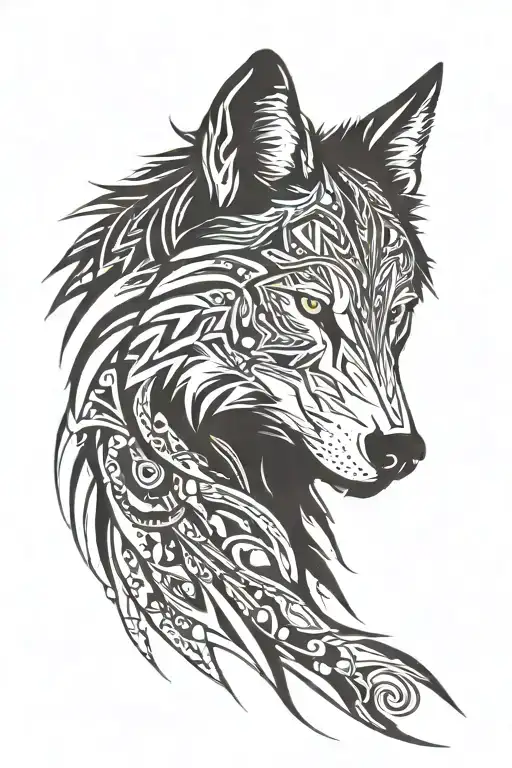 Wolf Face With Scars Wounds