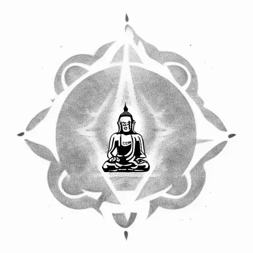 Celestial Black Hole With A Mirage Of Budha And The Text Memento Mori