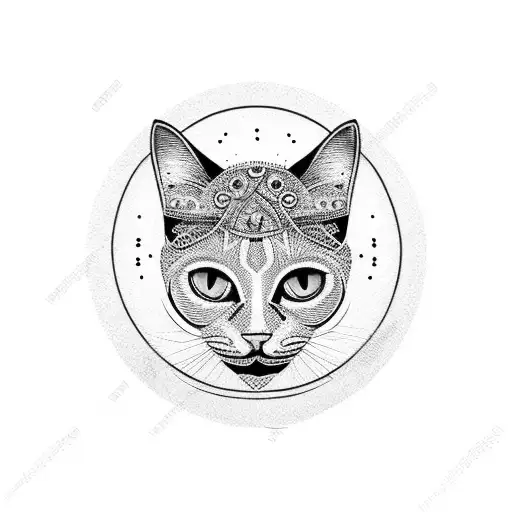 Black Cat And With Hat And Moon