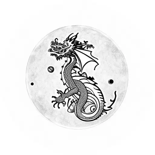 Dragon With Planets
