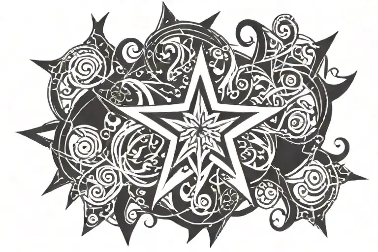 A Star Bound With Thorned Vines Wrapped