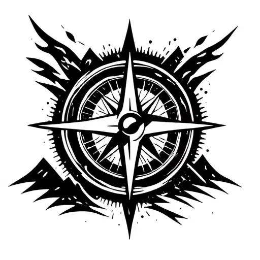 Compass And Mountains And Family