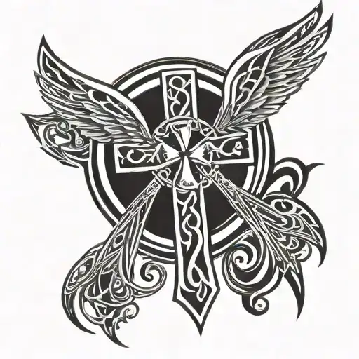 Celtic Cross With Wings