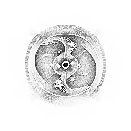 Yin And Yang Made With Phoneix And Dragon