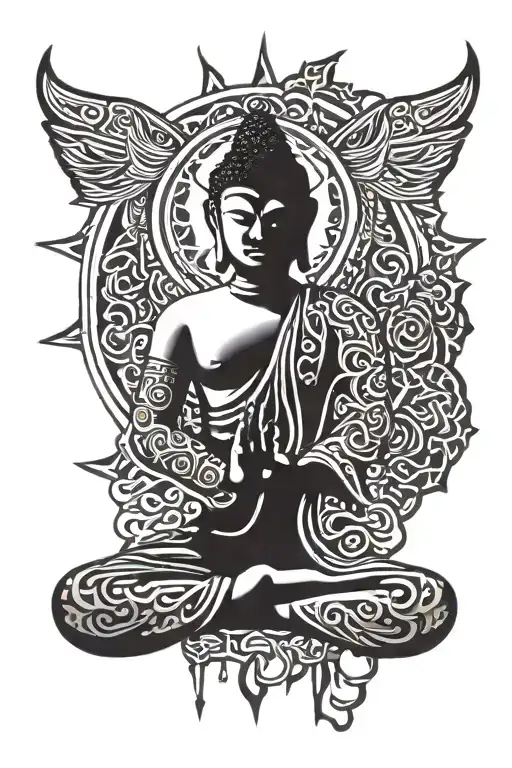 Empathy Symbol Surrounded By Buddah Forming