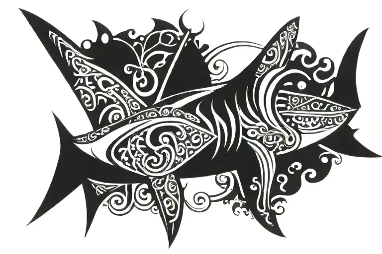 Shark Amakua With Butterfly Resting