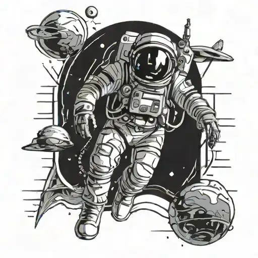 An Astronaut Exploring A Surreal Movie Set On A Distant Planet