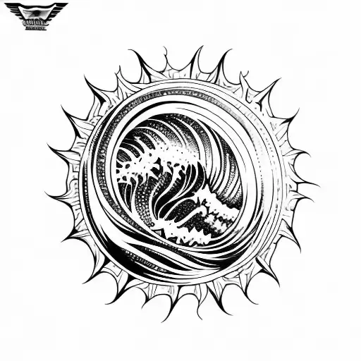 Ocean Wave Stars Barrel Triangle Sunset