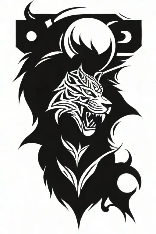 Lion And Wolf Head