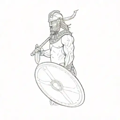 A Viking With A Shield And Sword