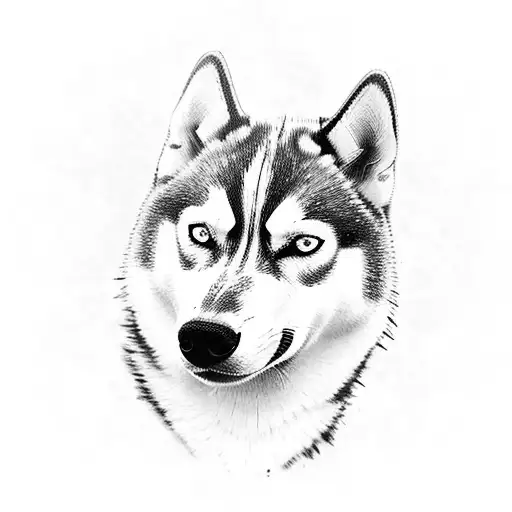 Husky With A Woman Face