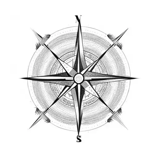 Compass With Lines Of It Longer