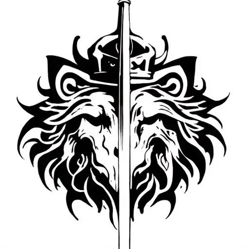 A Sword With A Crown On Top Rayada