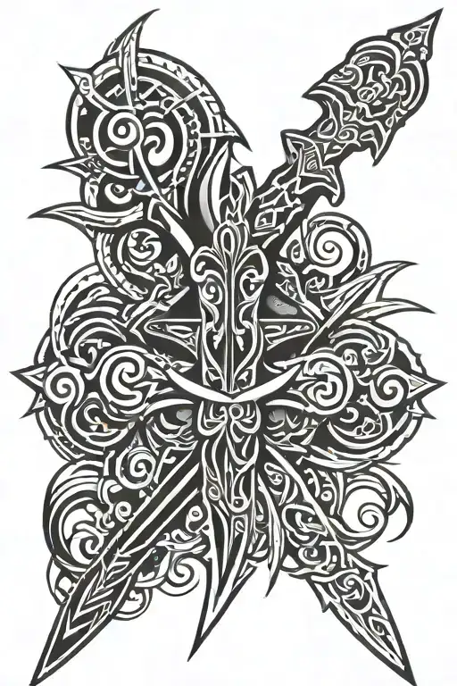 Cross And Sword Embedded