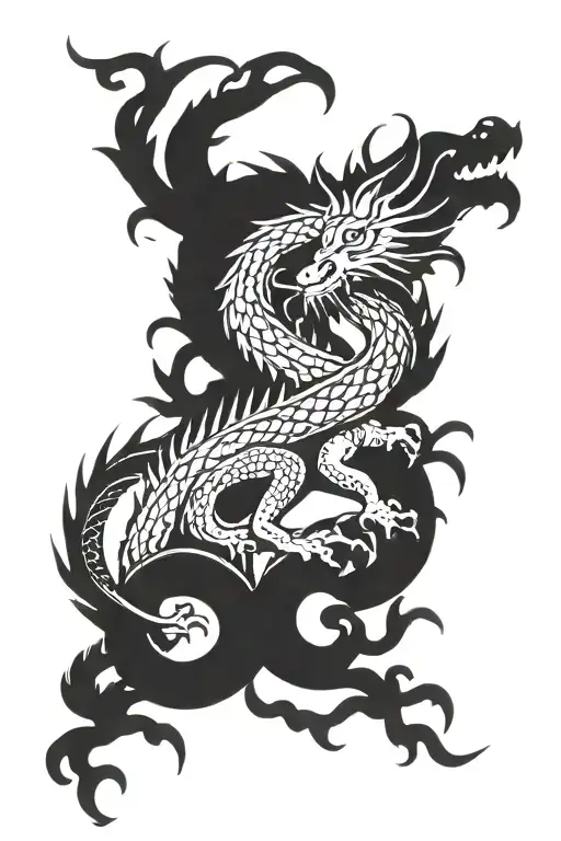 The Dragon Protects The Oak Sprout Growing