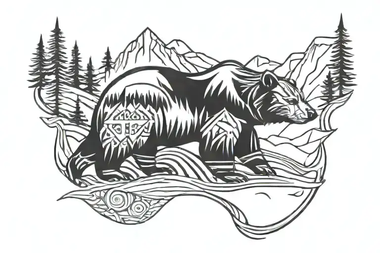 Bear Canada Mountain Landscape