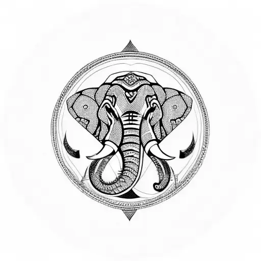 Mandala With Elephant For Forearms