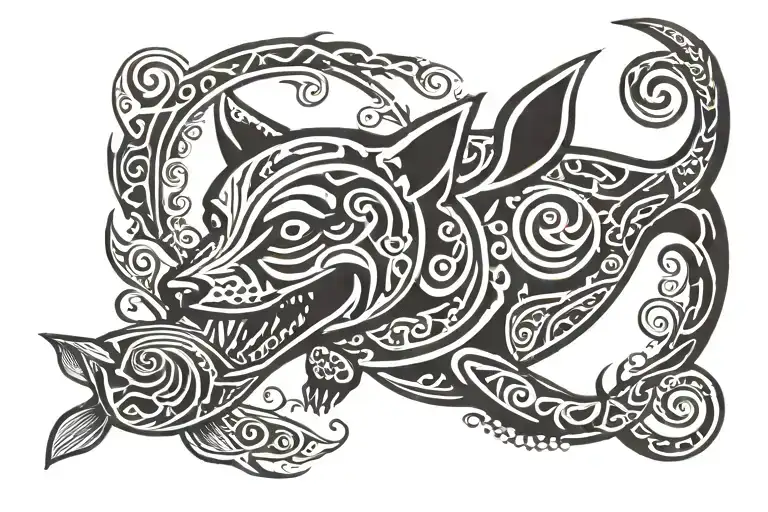 Weeny Dog Eating A Fish